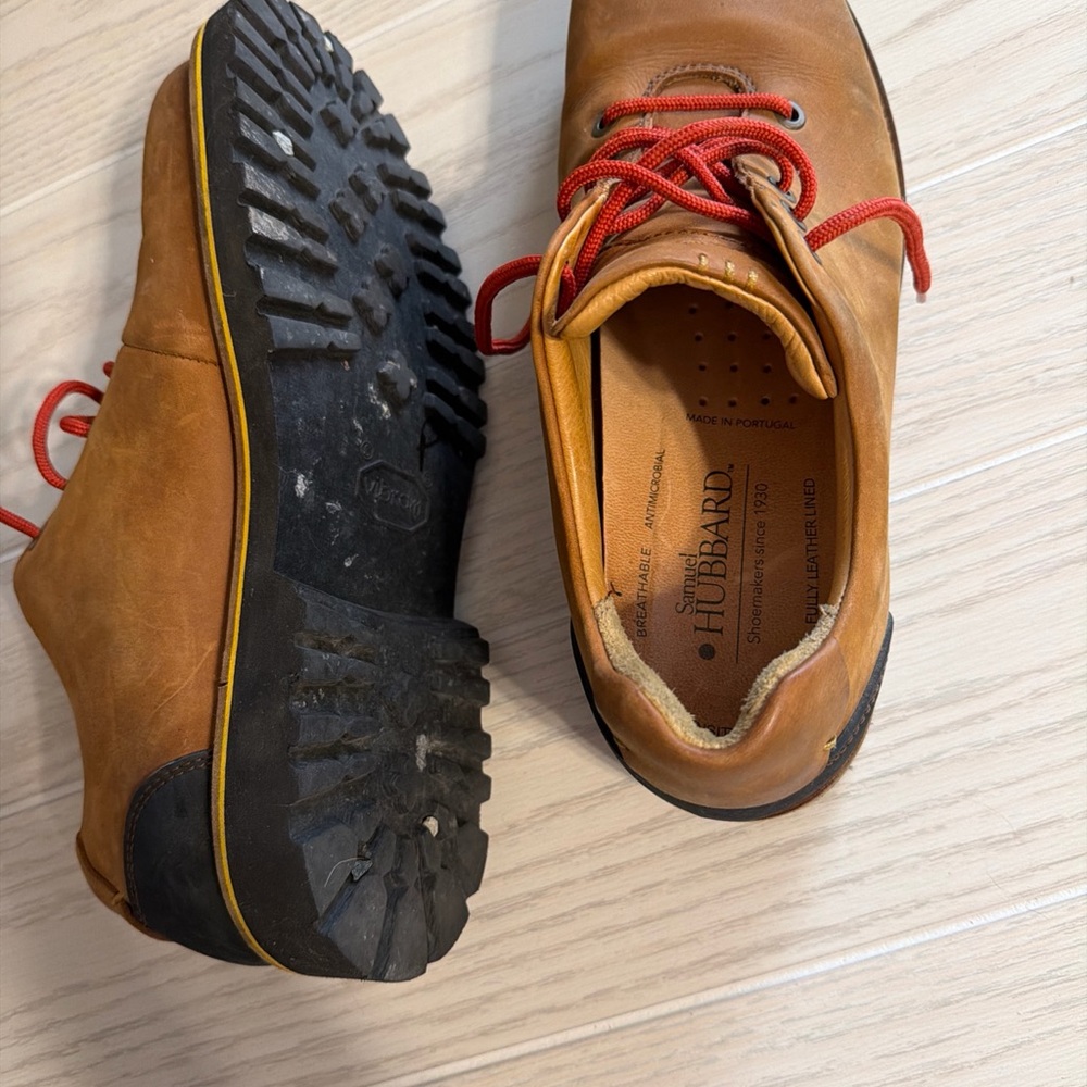 Samuel Hubbard Boots Shoes Men’s 9.5M Brown Leather Lace Up Low Cut Vibram Sole